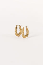 Beth Twist Hoop Earrings - Gold